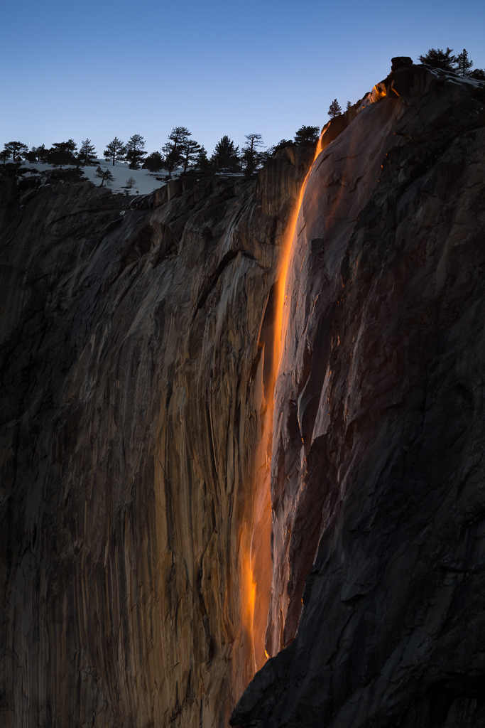 Firefall im Yosemite Nationalpark